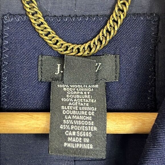 J. Crew Women's Wool Blazer Double Breasted Preppy Size 2 Navy Blue Old Money - Picture 3 of 7